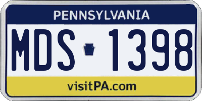 PA license plate MDS1398