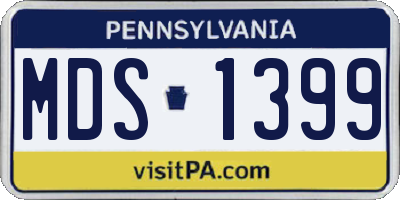 PA license plate MDS1399