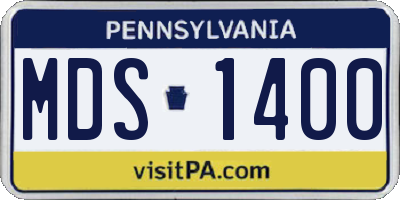 PA license plate MDS1400