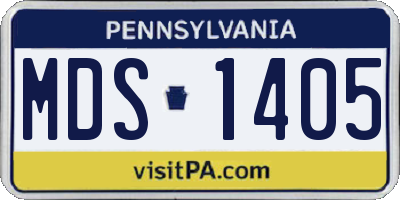 PA license plate MDS1405