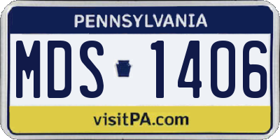 PA license plate MDS1406