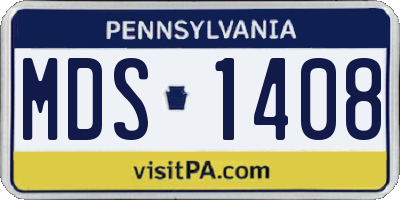 PA license plate MDS1408
