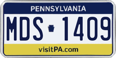 PA license plate MDS1409