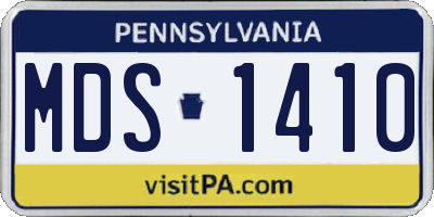 PA license plate MDS1410
