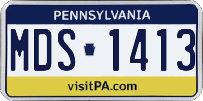 PA license plate MDS1413