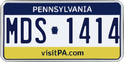PA license plate MDS1414