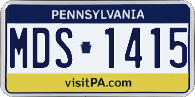 PA license plate MDS1415