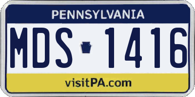 PA license plate MDS1416