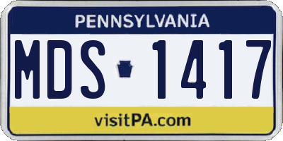 PA license plate MDS1417