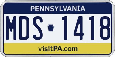 PA license plate MDS1418