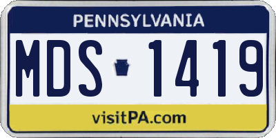 PA license plate MDS1419