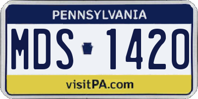 PA license plate MDS1420