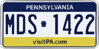PA license plate MDS1422