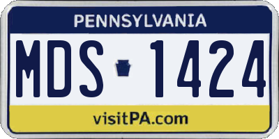 PA license plate MDS1424