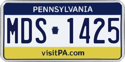 PA license plate MDS1425