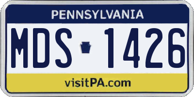 PA license plate MDS1426
