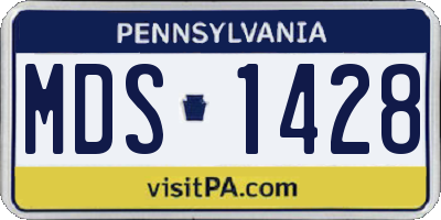 PA license plate MDS1428