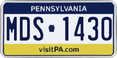 PA license plate MDS1430