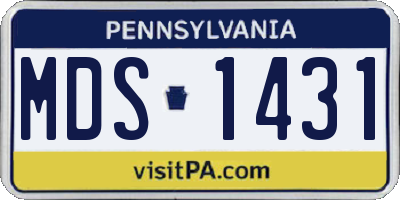 PA license plate MDS1431