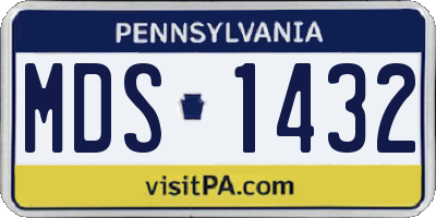 PA license plate MDS1432