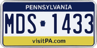 PA license plate MDS1433