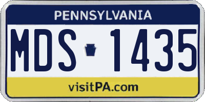 PA license plate MDS1435