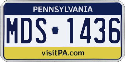 PA license plate MDS1436