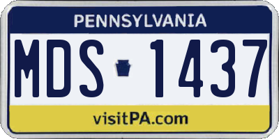 PA license plate MDS1437