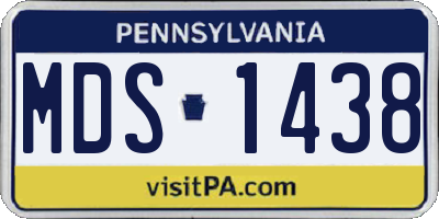 PA license plate MDS1438