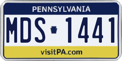 PA license plate MDS1441