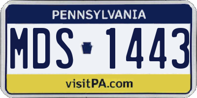 PA license plate MDS1443