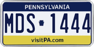 PA license plate MDS1444