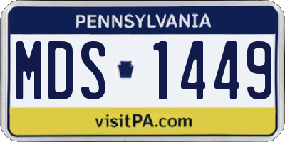 PA license plate MDS1449