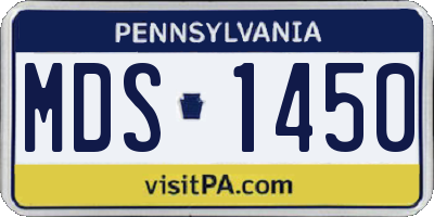 PA license plate MDS1450