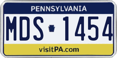 PA license plate MDS1454