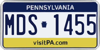 PA license plate MDS1455