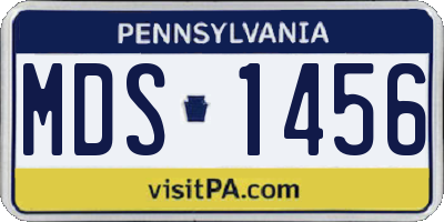 PA license plate MDS1456