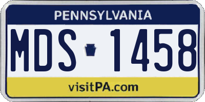 PA license plate MDS1458