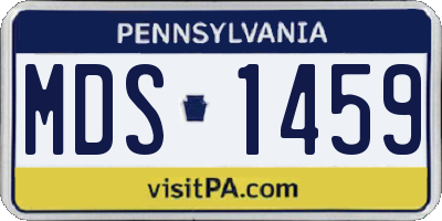 PA license plate MDS1459