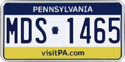 PA license plate MDS1465