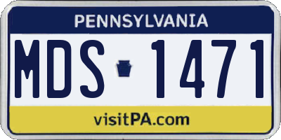 PA license plate MDS1471