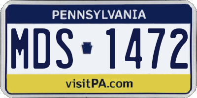 PA license plate MDS1472