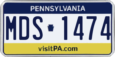 PA license plate MDS1474