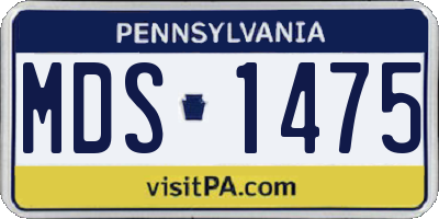 PA license plate MDS1475