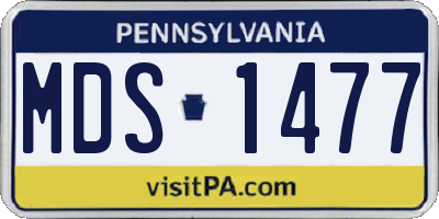 PA license plate MDS1477