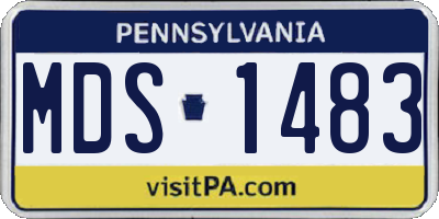 PA license plate MDS1483