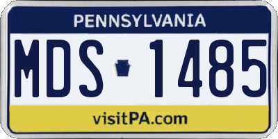 PA license plate MDS1485