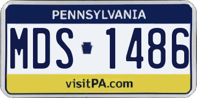 PA license plate MDS1486