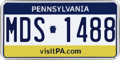 PA license plate MDS1488