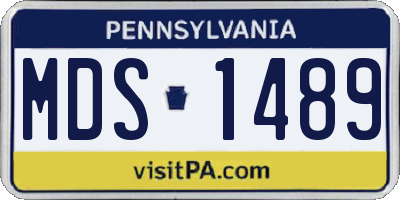 PA license plate MDS1489